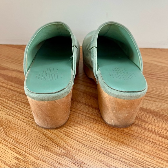 Charlotte Stone Martino Low Heel Clog in Turquoise Suede - Picture 6 of 7